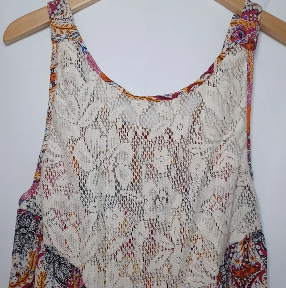Free People Count Me In Trapeze Tunic Top Paisley Print Size M - Picture 3 of 8